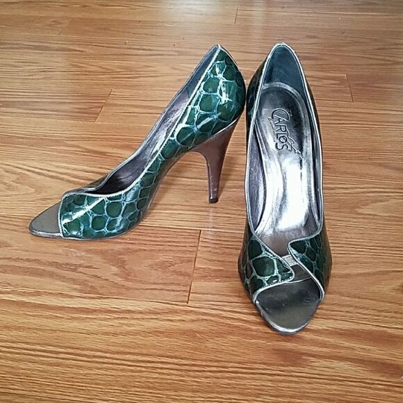 Carlos by Carlos Santana Green snake skin Sz. 8.5 - Picture 1 of 6